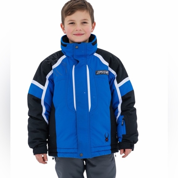 Spyder Kids Blue and Black Jacket/Vest combo size 10